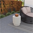 LeisureMod Fiberstone Side Table Round Accent End Table Eden Series in White