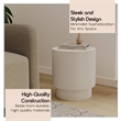 LeisureMod Fiberstone Side Table Round Accent End Table Eden Series in White