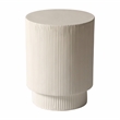 LeisureMod Fiberstone Side Table Round Accent End Table Eden Series in White