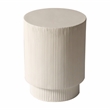 LeisureMod Fiberstone Side Table Round Accent End Table Eden Series in White