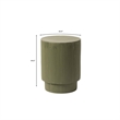 LeisureMod Fiberstone Side Table Round Accent End Table Eden Series in Green