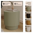 LeisureMod Fiberstone Side Table Round Accent End Table Eden Series in Green