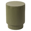 LeisureMod Fiberstone Side Table Round Accent End Table Eden Series in Green