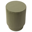 LeisureMod Fiberstone Side Table Round Accent End Table Eden Series in Green