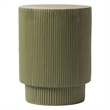 LeisureMod Fiberstone Side Table Round Accent End Table Eden Series in Green