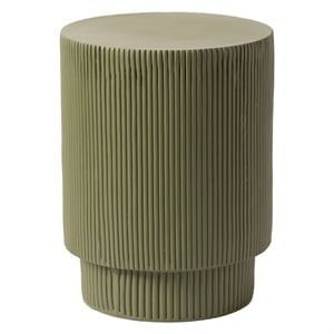 LeisureMod Fiberstone Side Table Round Accent End Table Eden Series in Green