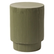 LeisureMod Fiberstone Side Table Round Accent End Table Eden Series in Green