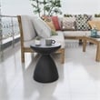 LeisureMod Fiberstone Side Table Round End Table Dune Series in Black