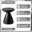 LeisureMod Fiberstone Side Table Round End Table Dune Series in Black