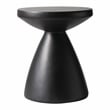 LeisureMod Fiberstone Side Table Round End Table Dune Series in Black