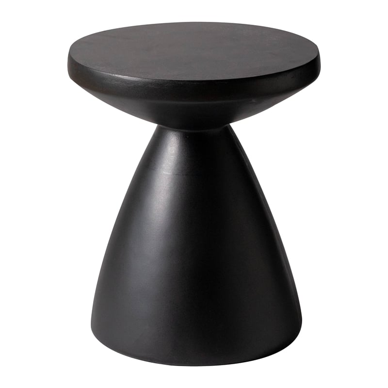 LeisureMod Fiberstone Side Table Round End Table Dune Series in Black