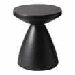 LeisureMod Fiberstone Side Table Round End Table Dune Series in Black