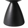 LeisureMod Fiberstone Side Table Round End Table Dune Series in Black