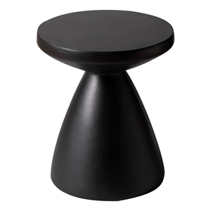 LeisureMod Fiberstone Side Table Round End Table Dune Series in Black