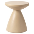 LeisureMod Fiberstone Side Table Round End Table Dune Series in Beige