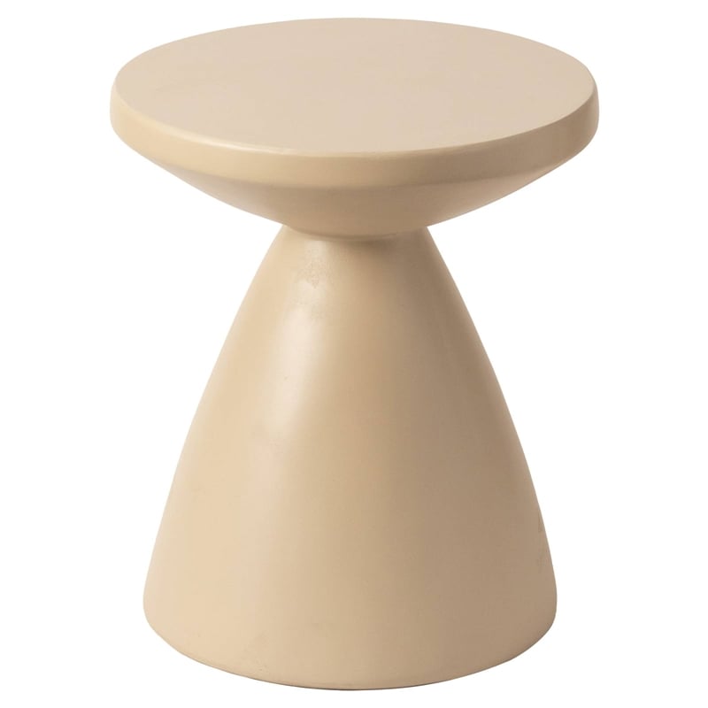 LeisureMod Fiberstone Side Table Round End Table Dune Series in Beige