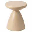 LeisureMod Fiberstone Side Table Round End Table Dune Series in Beige