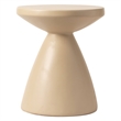 LeisureMod Fiberstone Side Table Round End Table Dune Series in Beige