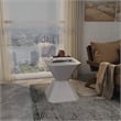 LeisureMod Fiberstone Side Table Hourglass Design Azure Series in Gray