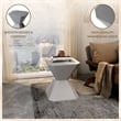 LeisureMod Fiberstone Side Table Hourglass Design Azure Series in Gray
