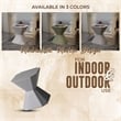 LeisureMod Fiberstone Side Table Hourglass Design Azure Series in Gray