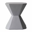 LeisureMod Fiberstone Side Table Hourglass Design Azure Series in Gray