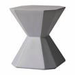 LeisureMod Fiberstone Side Table Hourglass Design Azure Series in Gray