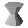 LeisureMod Fiberstone Side Table Hourglass Design Azure Series in Gray