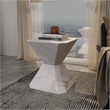 LeisureMod Fiberstone Side Table Hourglass Design Azure Series in Marble White
