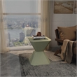LeisureMod Fiberstone Side Table Hourglass Design Azure Series in Olive Green