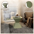 LeisureMod Fiberstone Side Table Hourglass Design Azure Series in Olive Green