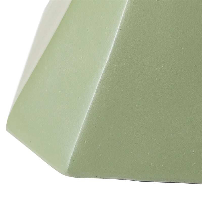 LeisureMod Fiberstone Side Table Hourglass Design Azure Series in Olive Green
