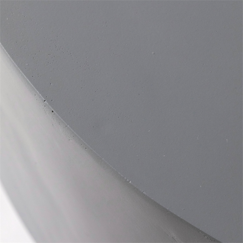 LeisureMod Side Table in Fiberstone Round End Table Terra Series in Gray