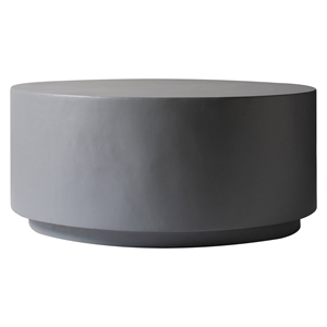 LeisureMod Side Table in Fiberstone Round End Table Terra Series in Gray