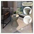 LeisureMod Side Table in Fiberstone Round End Table Loft Series in Moss Gray