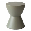 LeisureMod Side Table in Fiberstone Round End Table Loft Series in Moss Gray