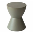 LeisureMod Side Table in Fiberstone Round End Table Loft Series in Moss Gray