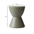 LeisureMod Side Table in Fiberstone Round End Table Loft Series in Moss Gray