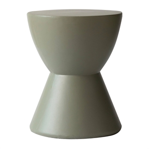 LeisureMod Side Table in Fiberstone Round End Table Loft Series in Moss Gray