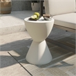 LeisureMod Side Table in Fiberstone Round End Table Loft Series in White