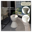 LeisureMod Side Table in Fiberstone Round End Table Loft Series in White