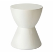 LeisureMod Side Table in Fiberstone Round End Table Loft Series in White