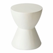 LeisureMod Side Table in Fiberstone Round End Table Loft Series in White