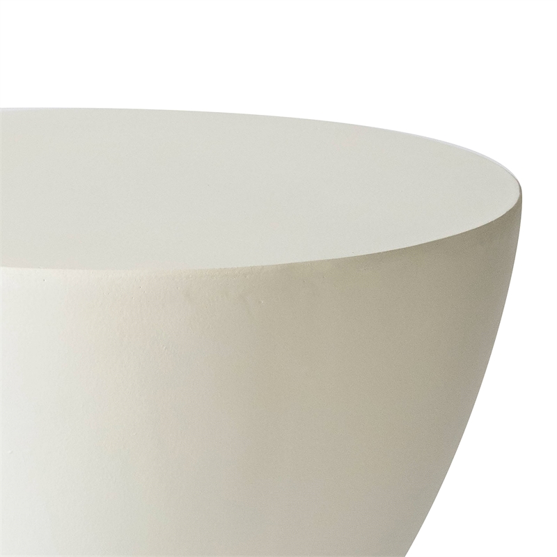 LeisureMod Side Table in Fiberstone Round End Table Loft Series in White