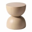 LeisureMod Round Side Table in Fiberstone End Table Sage Series in Beige