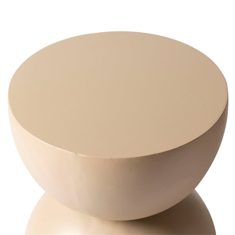 LeisureMod Round Side Table in Fiberstone End Table Sage Series in Beige