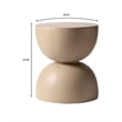 LeisureMod Round Side Table in Fiberstone End Table Sage Series in Beige