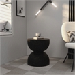 LeisureMod Round Side Table in Fiberstone End Table Sage Series in Black