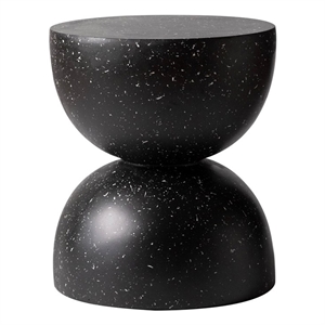 LeisureMod Round Side Table in Fiberstone End Table Sage Series in Black