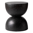 LeisureMod Round Side Table in Fiberstone End Table Sage Series in Black